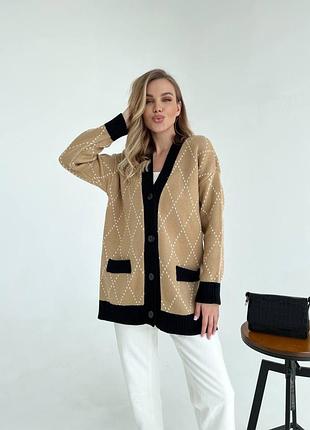 Стильний, але стриманий кардиган "kulya" на ґудзиках жаккардової у язки