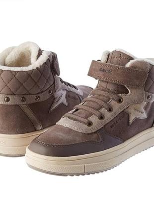 Детские утепленные кожаные ботинки geox rebecca 28 дитячі черевики дівчинці