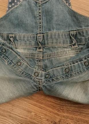 F&f бренд джинс катон, тонкий літній комбінізон для дівчаток 6-9 міс.4 фото