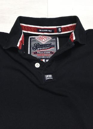Крутая черная брендовая мужская футболка поло фірмова чоловіча сорочка теніска superdry оригінал2 фото