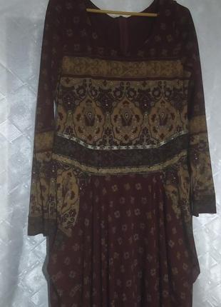 Платье длинное, винтаж, арабский орнамент