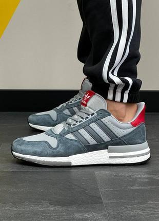 Кроссовки мужские адидас adidas zx500 rm grey red6 фото