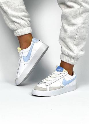 Кроссовки женские найк diese nike blazer low white blue