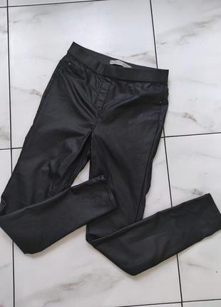 Женские черные кожаные джеггинсы george jegging 8 xs (36)