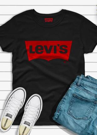 Женская футболка levis левис чёрная жіноча футболка левіс чорна5 фото