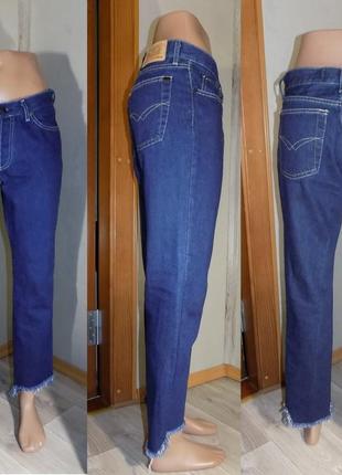 Джинсы с бахромой motor jeans,темно-синие,р.293 фото