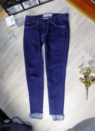 Джинсы с бахромой motor jeans,темно-синие,р.295 фото