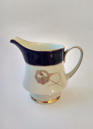 Фарфоровый сливочник молочник "королевский" arklow, made in ireland. костяной фарфор,1960г.4 фото