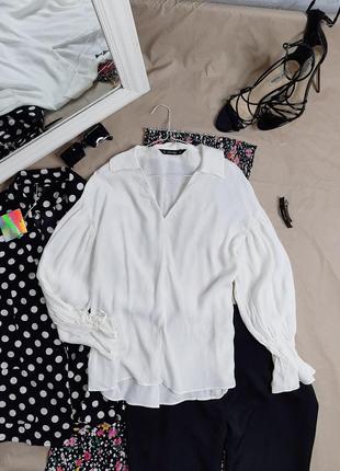 Блузка zara зі шнурівкою на рукавах/ блуза zara зі шнурівкою на рукавах