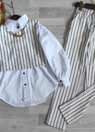 Стильный костюм тройка для самых модных девочек