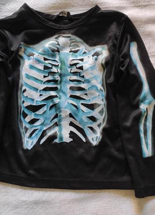 Карнавальний костюм, кофта скелет на 3-4роки