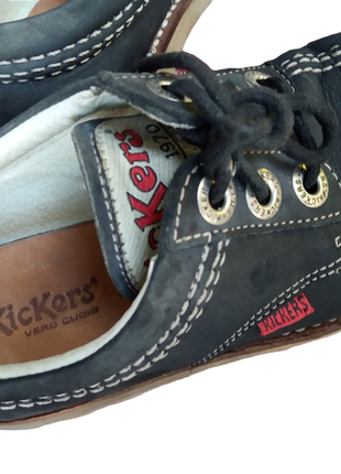 Дитячі туфлі на шнурівці шкіряні замша оригінал від бренду kickers розмір 315 фото
