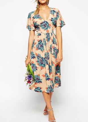 Розпродаж плаття asos міді з квітковим принтом5 фото