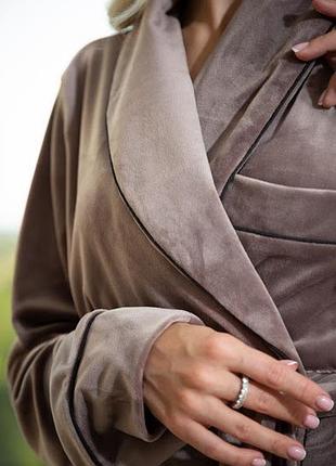 Халатик і штани. плюшевий домашній костюм. халат і штани. халат та штани. домашній костюм3 фото