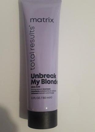 Matrix total results unbreak my blonde reviving leave-in treatment средство, не требующее смывания.2 фото