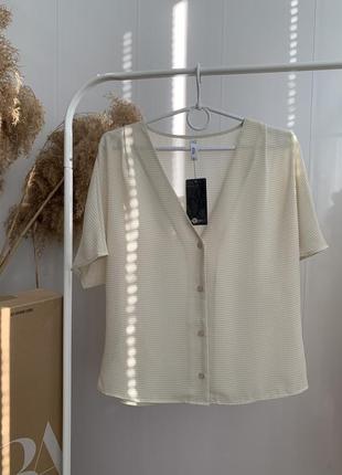 Блуза mango бежева 8