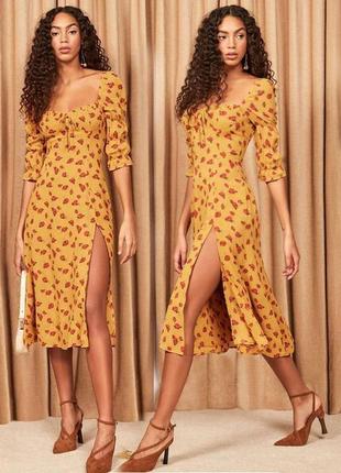 Розпродаж плаття shein asos міді з призбираними рукавами за лекалами reformation