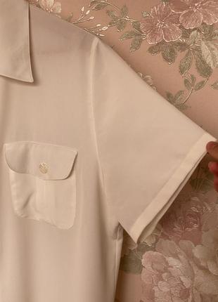 Базова біла сорочка з коротким рукавом marks & spencer5 фото