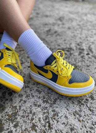 Кроссовки мужские nike air jordan 1 low elevate yellow/grey5 фото