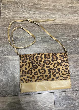 Клатч stradivarius з леопардовим принтом