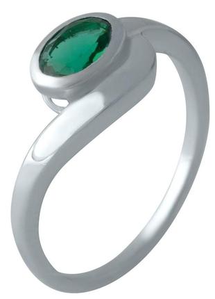 Серебряное кольцо с изумрудом nano3 фото