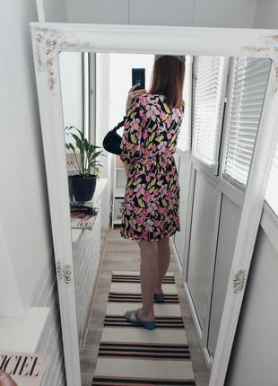 Плаття платье сарафан міні мини чорне флористичний принт нове якісне бренд f&f3 фото