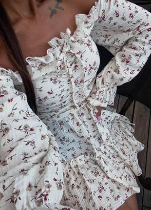 Сукня муслін з поясом / платье муслин люкс якість8 фото