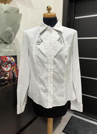 Блуза біла з мереживом catherine