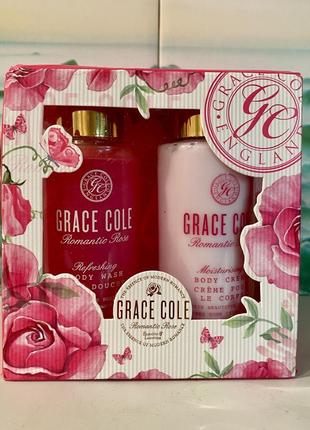 🇬🇧 grace cole england набор романтичная роза 🌹 гель для душа, лосьон для тела, мочалка