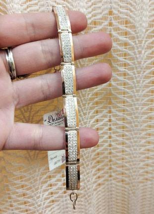 Женский браслет с золотыми пластинами 18 см5 фото