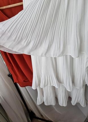 Біла міді юбка ( спідниця)2 фото