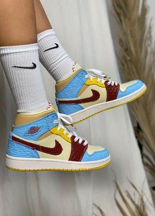 Кросівки чоловічі nike air jordan 1 se mid fearless 2 / найк аїр джордан