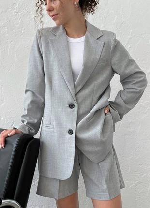 Базовый однобортный пиджак светло-серый leman lm0004