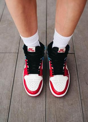 Nike  air jordan 1 retro high blue red white 2  женские кроссовки найк аир джордан2 фото
