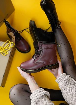 Ботінки жіночі dr. martens bordo 3 / жіночі черевики мартінс