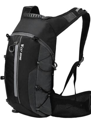 Велосипедний рюкзак west biking yp0707210 black + gray велорюкзак 10 l спортивна сумка2 фото