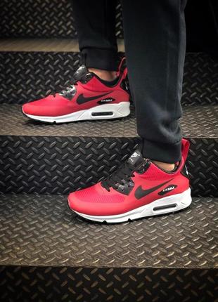 Nike air max mid 90 red white «black logo» чоловічі кросівки найк аір макс2 фото