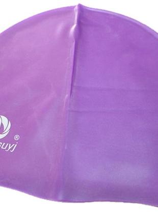 Шапочка для плавання силіконова:фіолетовий1 фото
