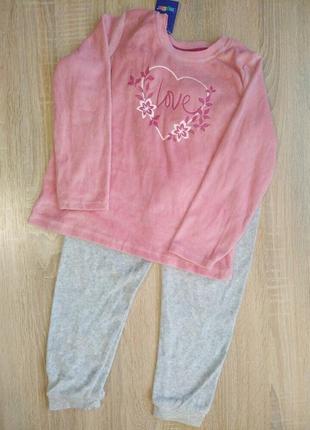 Велюрова піжама lupilu для дівчинки р.110/116. костюм домашний пижама2 фото