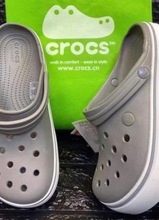 Крокси crocs crocband light grey 🐰