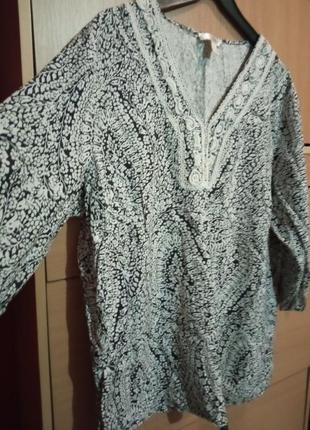 Брендовая отпадная туника из льна