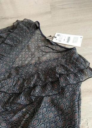 Zara платье макси сукня длинное шикарное шифоновое лёгкое полупрозрачное размер s новое9 фото