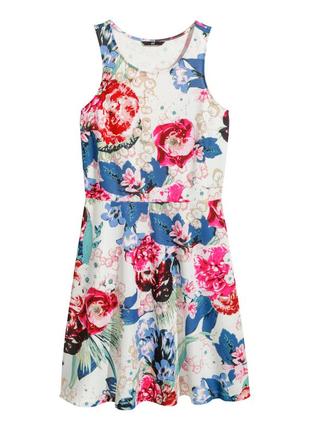 H&m красивое летнее платье сарафан в цветах4 фото