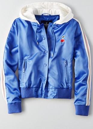 Бомбер ветровка american eagle с капюшоном новая