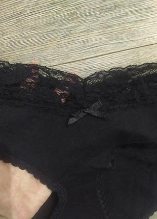 20/54/xxl, no secret, англія чорні ажурні трусики сліпи бавовна,нові