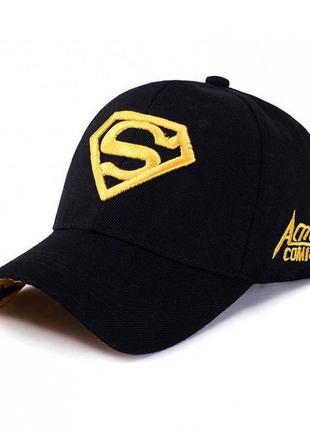 Чоловіча кепка narason чорна з жовтим лого superman. артикул: 45-0488