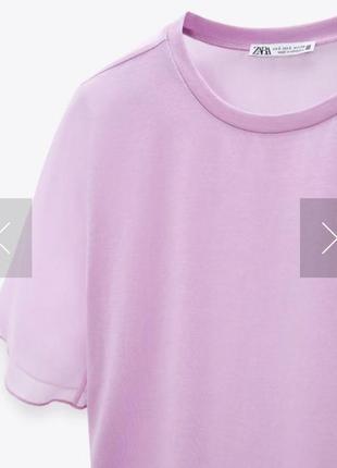 Розовая футболка блуза зара размер м1 фото