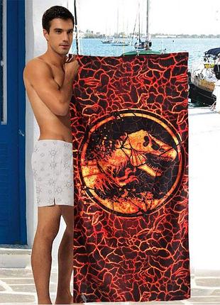 Рушник пляжний shamrock бавовняний з динозавром. артикул: 42-0096