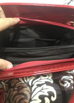 Сумка,червона сумка,лакована сумка,жіноча сумка,красная сумка,лакированная сумка,женская сумка3 фото