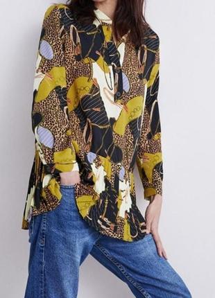 Стильна блузка,блуза плісе zara (в стилі версаче) m/l
